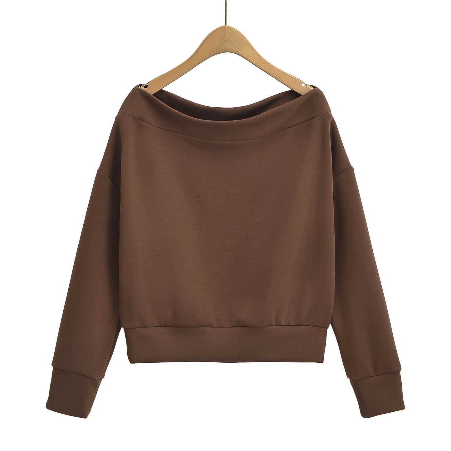 Women's French Off-shoulder Shoulder-baring Pullover Long Sleeve Sweater