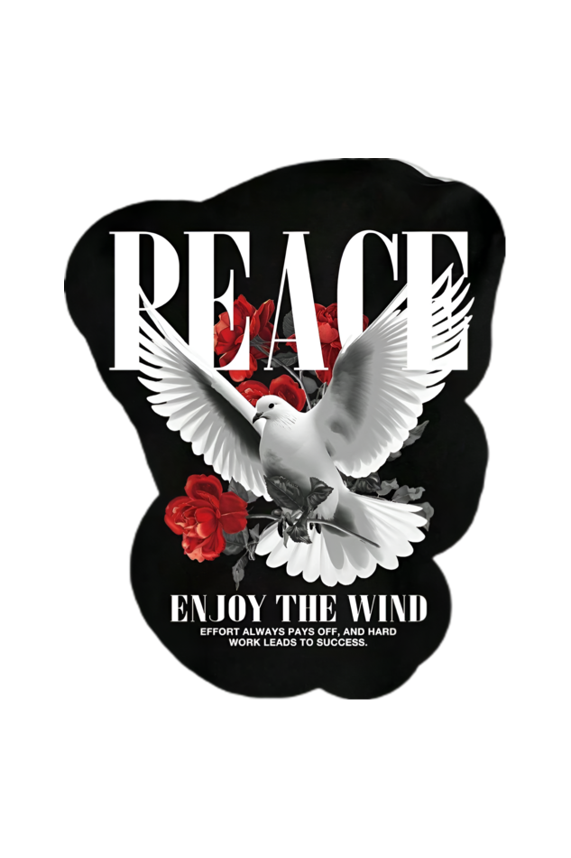 Unisex Terry Oversized Tee – Peace Bird "Enjoy the Wind" | Relaxed Streetwear