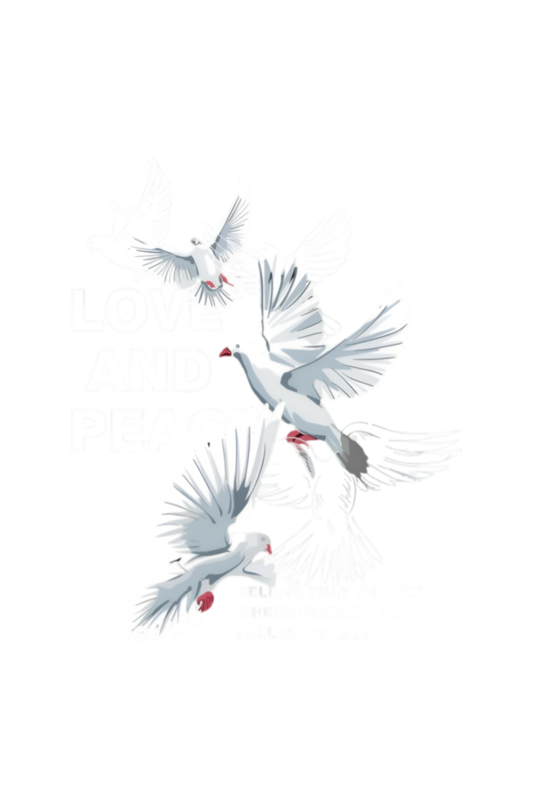 Unisex Acid Wash Oversized Tee – Love & Peace Birds | Puff Print Streetwear