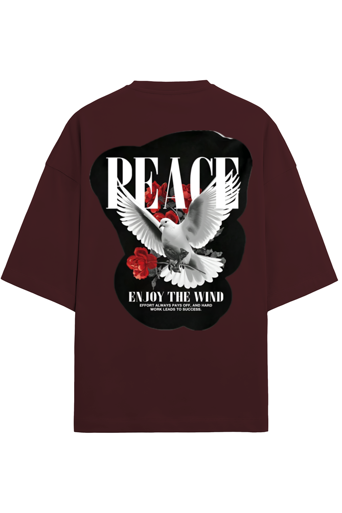 Unisex Terry Oversized Tee – Peace Bird "Enjoy the Wind" | Relaxed Streetwear