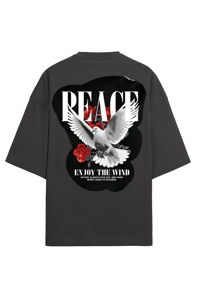 Unisex Terry Oversized Tee – Peace Bird "Enjoy the Wind" | Relaxed Streetwear