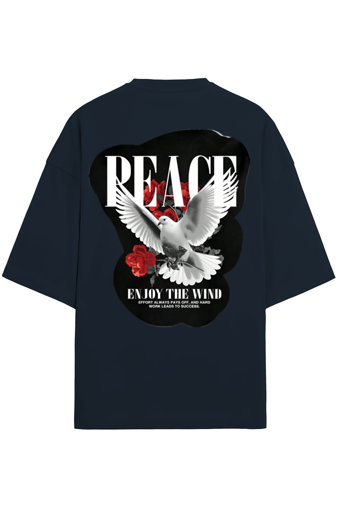 Unisex Terry Oversized Tee – Peace Bird "Enjoy the Wind" | Relaxed Streetwear