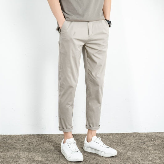 Ice Silk Casual Pants Men's Summer Loose Straight Thin