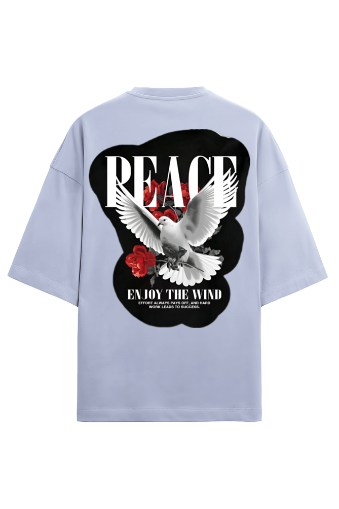 Unisex Terry Oversized Tee – Peace Bird "Enjoy the Wind" | Relaxed Streetwear