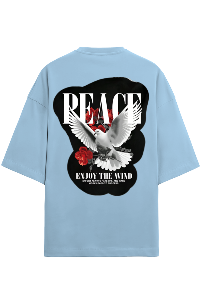 Unisex Terry Oversized Tee – Peace Bird "Enjoy the Wind" | Relaxed Streetwear