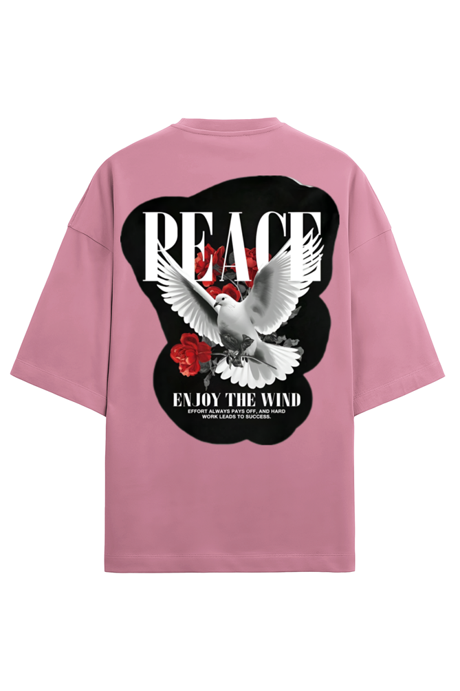 Unisex Terry Oversized Tee – Peace Bird "Enjoy the Wind" | Relaxed Streetwear