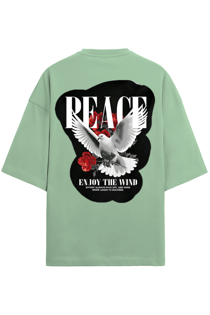 Unisex Terry Oversized Tee – Peace Bird "Enjoy the Wind" | Relaxed Streetwear