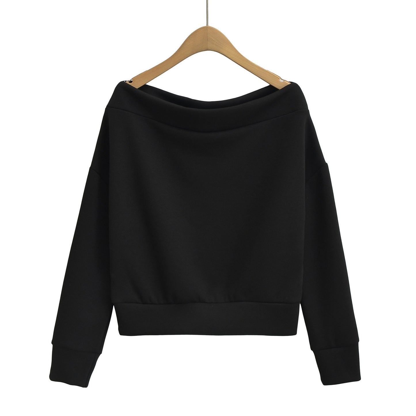 Women's French Off-shoulder Shoulder-baring Pullover Long Sleeve Sweater