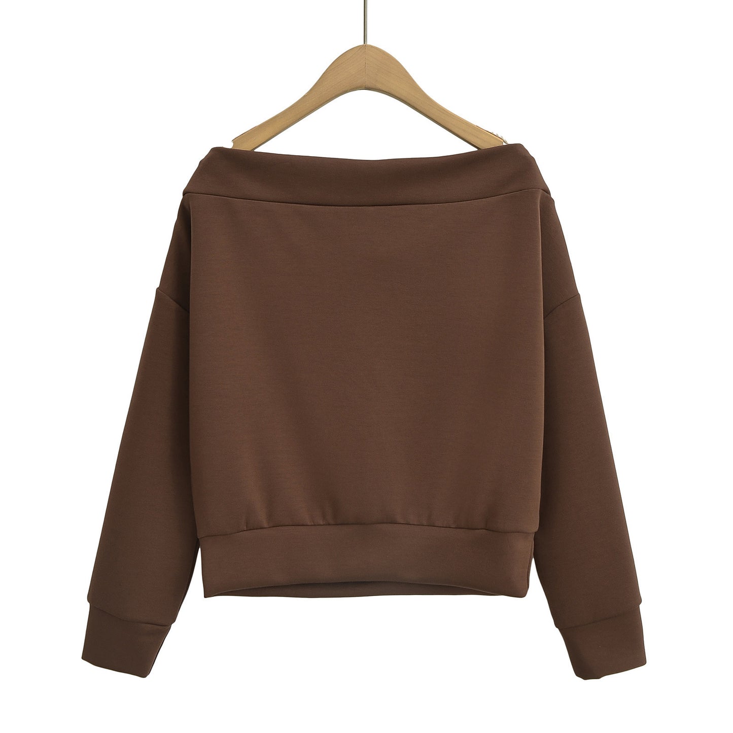 Women's French Off-shoulder Shoulder-baring Pullover Long Sleeve Sweater