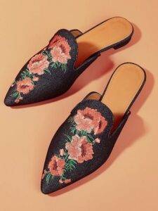 Flower Embroidery Flat Mules November 21st, 2024 https://fusionwear.net fusionwear