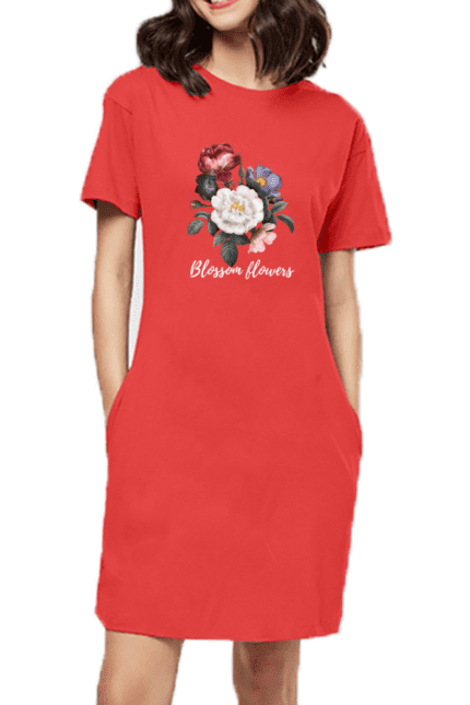 Blossom Flowers Female T-Shirt Dress