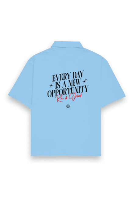 Unisex Oversized Shirt with “Everyday Is a New Opportunity” Design Print | Fusionwear