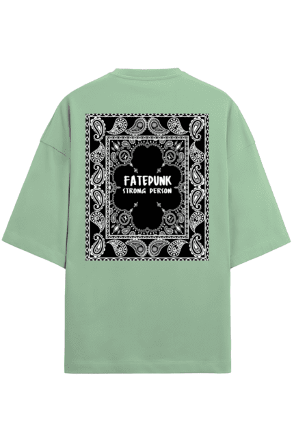 Unisex Terry Oversized T-Shirt with Fatepunk Strong Person Design Art Print | Fusionwear