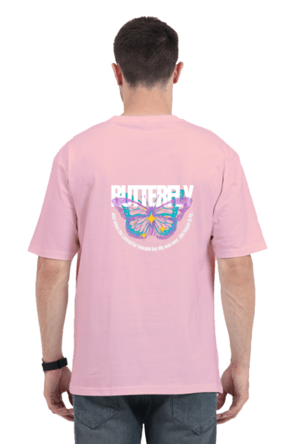 Unisex Oversized Standard T-Shirt with Butterfly Design Print | Fusionwear