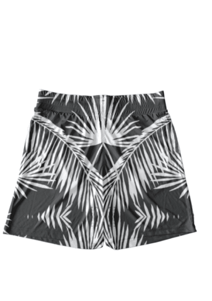 Female AOP Shorts with Black & White Tree Stripe Design | Stylish & Comfortable All-Over Print Shorts