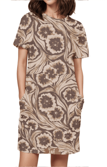 Premium Female AOP Printed T-Shirt Dress | Elegant & High-Quality All-Over Print Dress