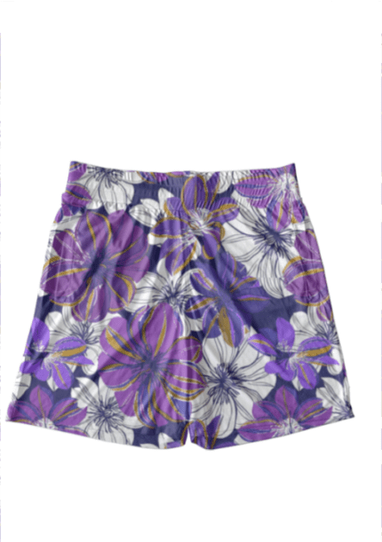 Unisex AOP Shorts with Purple Flower Art Print | Stylish & Comfortable All-Over Print Design