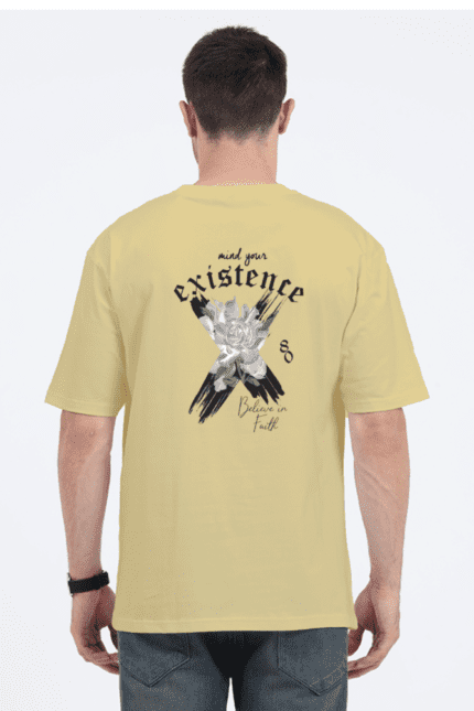 Unisex Oversized Standard T-Shirt with Existence Design Print | Fusionwear