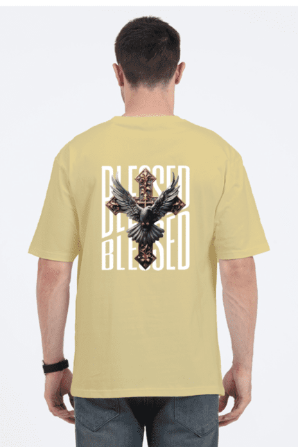 Unisex Oversized Standard T-Shirt with “Blessed” Design Printed