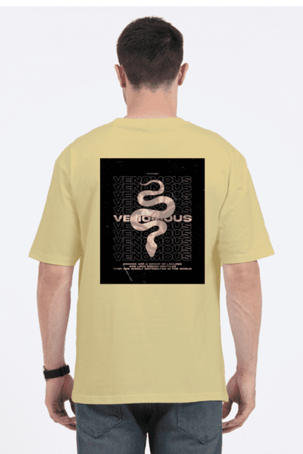 Unisex Oversized Standard T-Shirt with Venomous Snake Design Print | Fusionwear