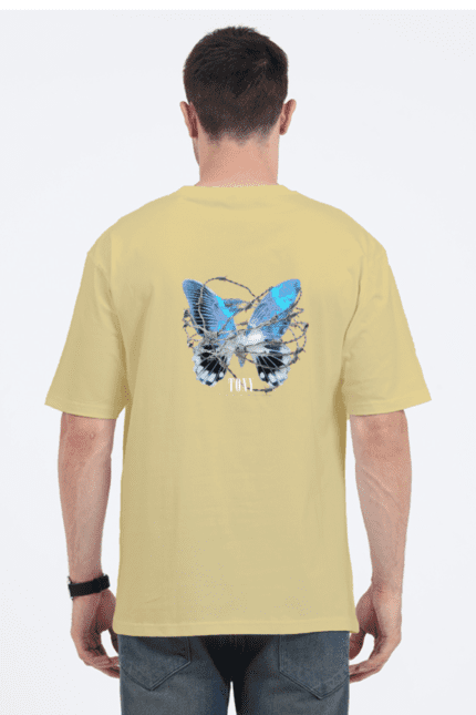 Unisex Oversized Standard T-Shirt with Butterfly Design Print | Fusionwear