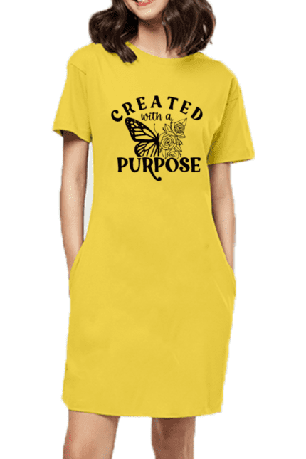 Created With a Purpose – Female T-Shirt Dress with Puff Print