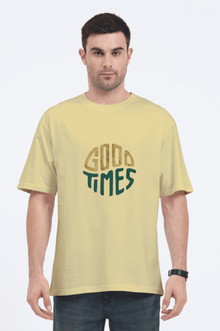 Unisex Oversized Standard T-Shirt with Good Times Design Print | Fusionwear