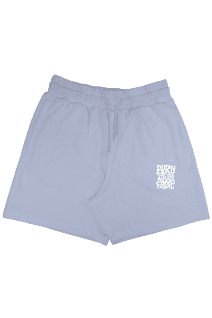 Unisex Terry Shorts with Puff Print – Born to Be Awesome Classic and Aesthetic Wear Design