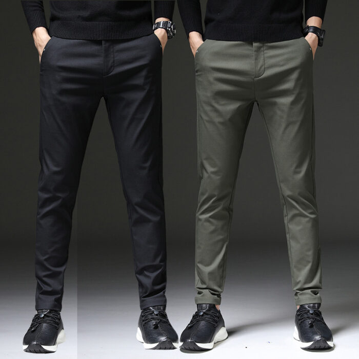 Men’s Elastic Thin Casual Straight Pants