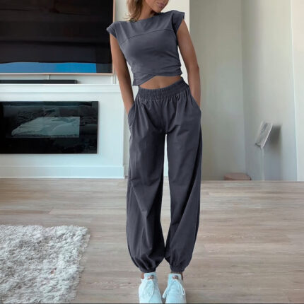 Women’s Casual Slim Fit Vest Pants Suit