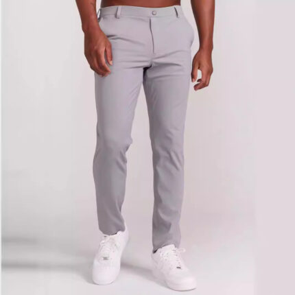 Four Seasons Slim Fit Men’s Casual Solid Color Trousers