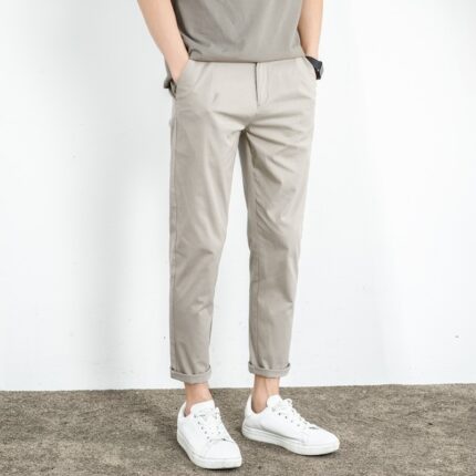 Ice Silk Casual Pants Men’s Summer Loose Straight Thin