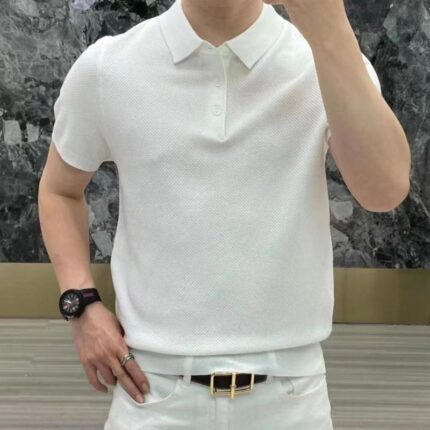 Men’s Polo Shirt Business Affordable Luxury Fashion Casual Short-sleeved Pineapple Pattern T-shirt