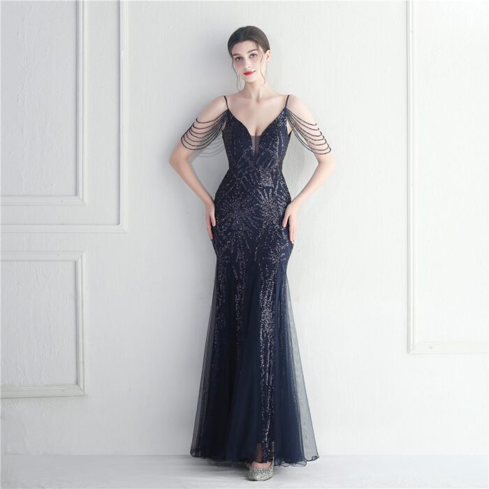 9421c4e7 6875 4185 8fa8 1b0e78750fc3 November 21st, 2024 https://fusionwear.net Mesh Beaded Bridal Wedding Dinner Long Camisole Evening Gown