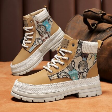 Men’s Casual All-match Worker Boot High-top Shoes