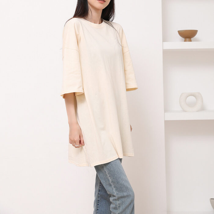 c4d9ac93 7da5 4e34 ba5c db26afcb4322 November 21st, 2024 https://fusionwear.net Summer Pure Cotton T-shirt Side Slit Casual