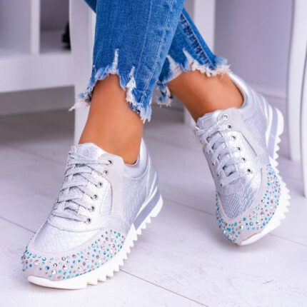 New Leisure Rhinestone Fashion Plus Size Women’s Sports Running Shoes