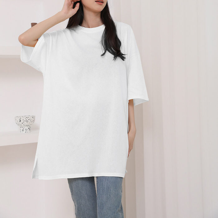 cfe2e363 dda8 4369 92fe 6c5988ea86a5 November 21st, 2024 https://fusionwear.net Summer Pure Cotton T-shirt Side Slit Casual