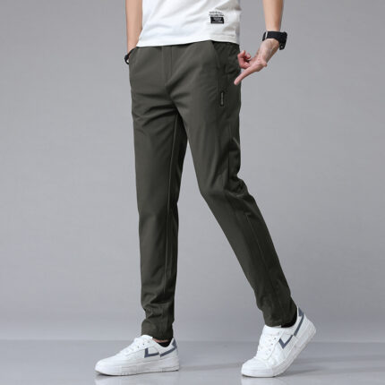 Casual Men’s Straight Loose Elastic Slim Fit Breathable Trousers