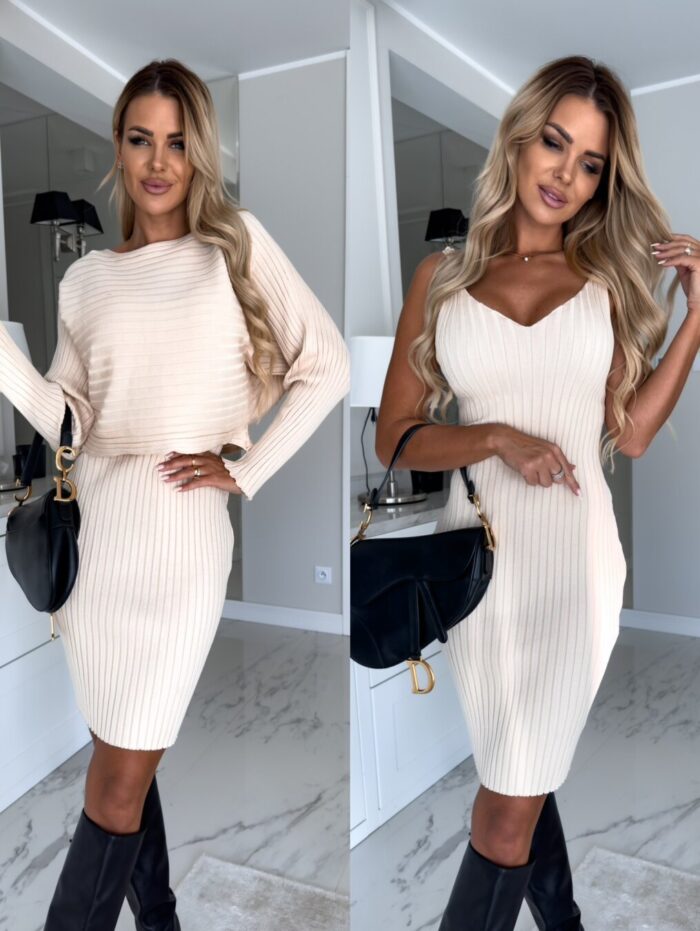 e84b905f 551f 40ae 8ec0 8fb237679178 November 21st, 2024 https://fusionwear.net 2pcs Suit Women's Solid Stripe Long-sleeved Top And Tight Suspender Skirt Fashion Autumn Winter Slim Clothing